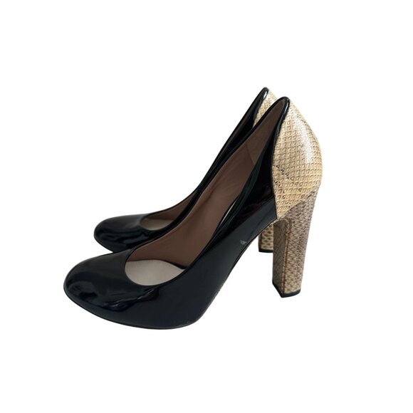 SEE BY CHLOE Colorblock Leather Round Toe Heels Size 38.5 - Picture 5 of 8